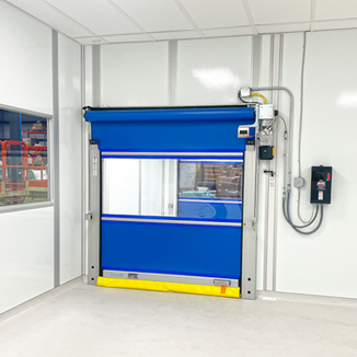 Roll up doors inside clean room